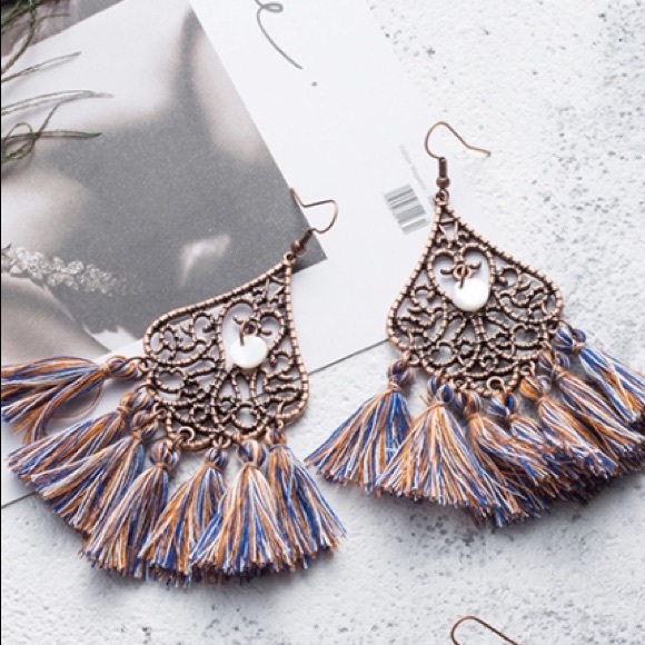 New Bronze Tasseled Earrings - Picture 3 of 5